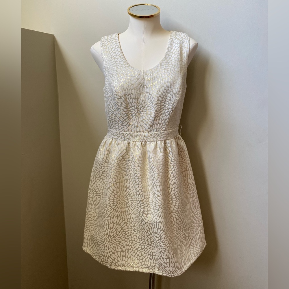CHARMING CHARLIE White & Gold Cocktail Dress NWT | Size Small